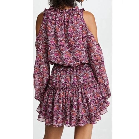 MISA Los Angeles Yesenia Mini Dress Floral Tassle Cold Shoulder Cottagecore XS - Picture 3 of 15